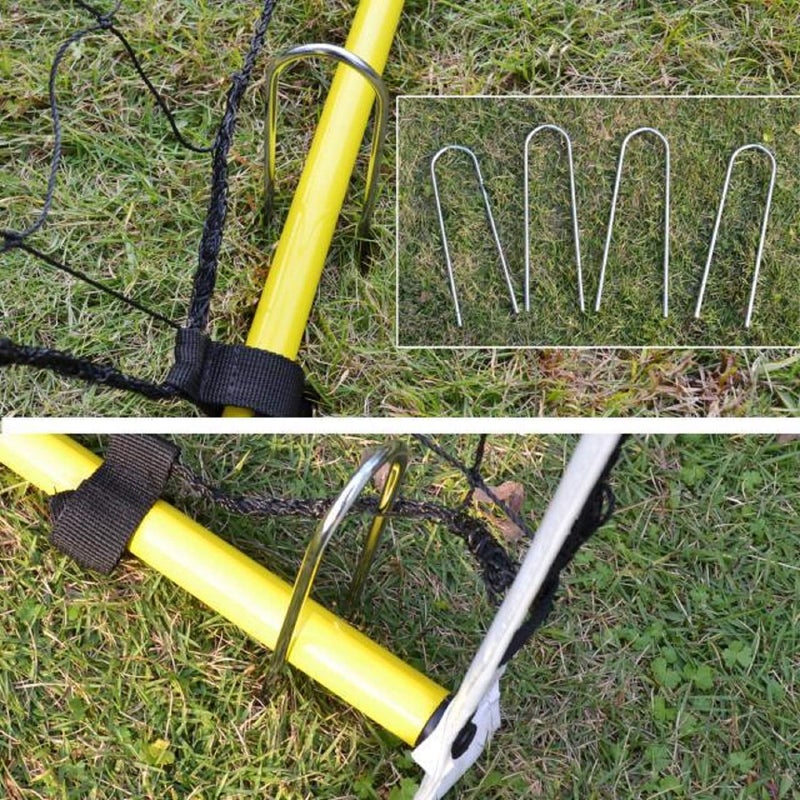 AAGUT 12 Inch Garden Stakes 50 PCS Fence Ground Stake Heavy Duty Yard Landscape Staples Galvanized Tent Spikes 11 Ga Lawn Pins for Dog Fencing  Drip Irrigation Hose  Weed Barrier Fabric  Chicken Wire - Image 4